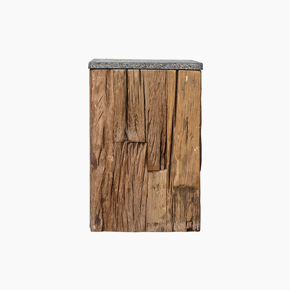 Carl Rustic Reclaimed Wood End Table