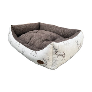 Moorland Stag Fleece Lined Dog Bed
