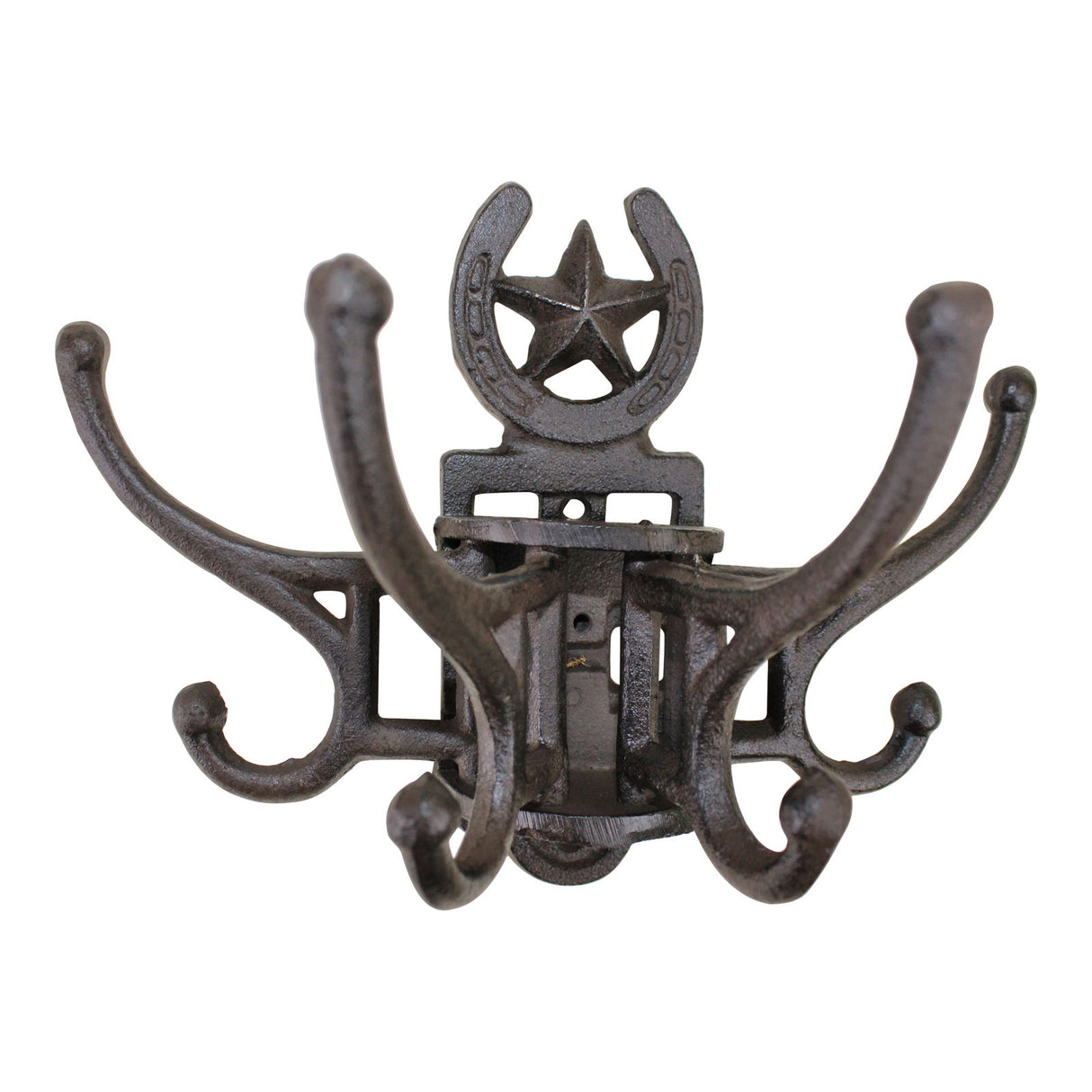 Cast Iron Wall Mounted Rotating Coat Hooks - Horseshoe