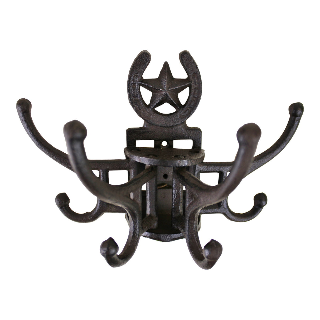 Cast Iron Wall Mounted Rotating Coat Hooks - Horseshoe