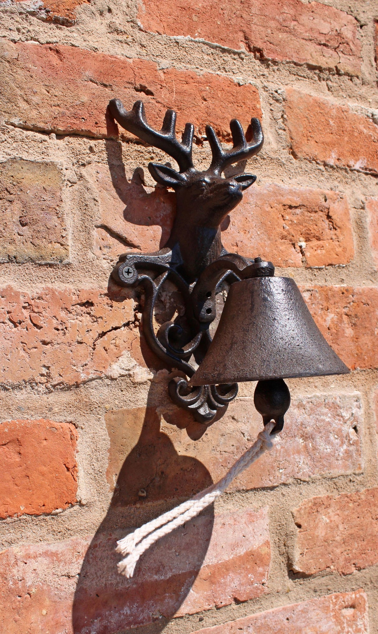 Rustic Cast Iron Stag Wall Bell