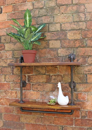 Industrial Pipe Wall Shelf