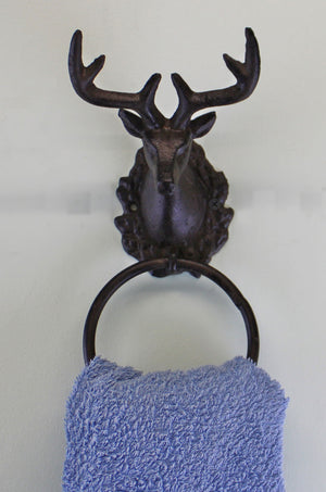 Cast Iron Stag Head Towel Ring