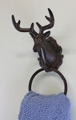 Cast Iron Stag Head Towel Ring