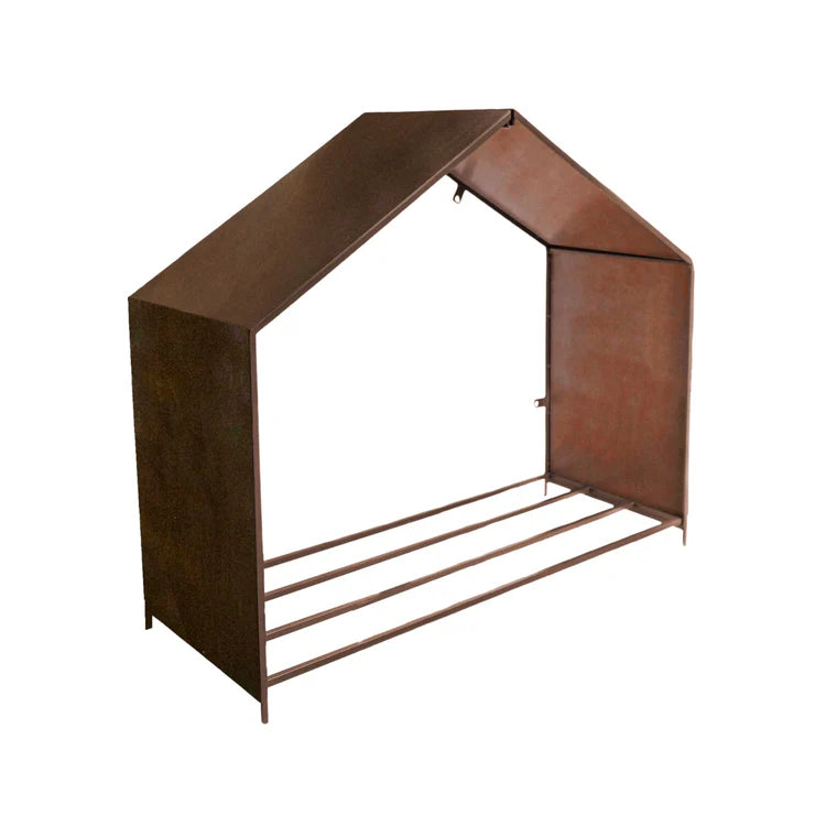 Outdoor Log Storage House - Rust