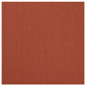 A square swatch of textured terracotta-colored fabric or material with rounded corners on a white background.