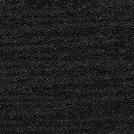 A close-up texture shot of a black woven fabric, showing the fine diagonal weave pattern.