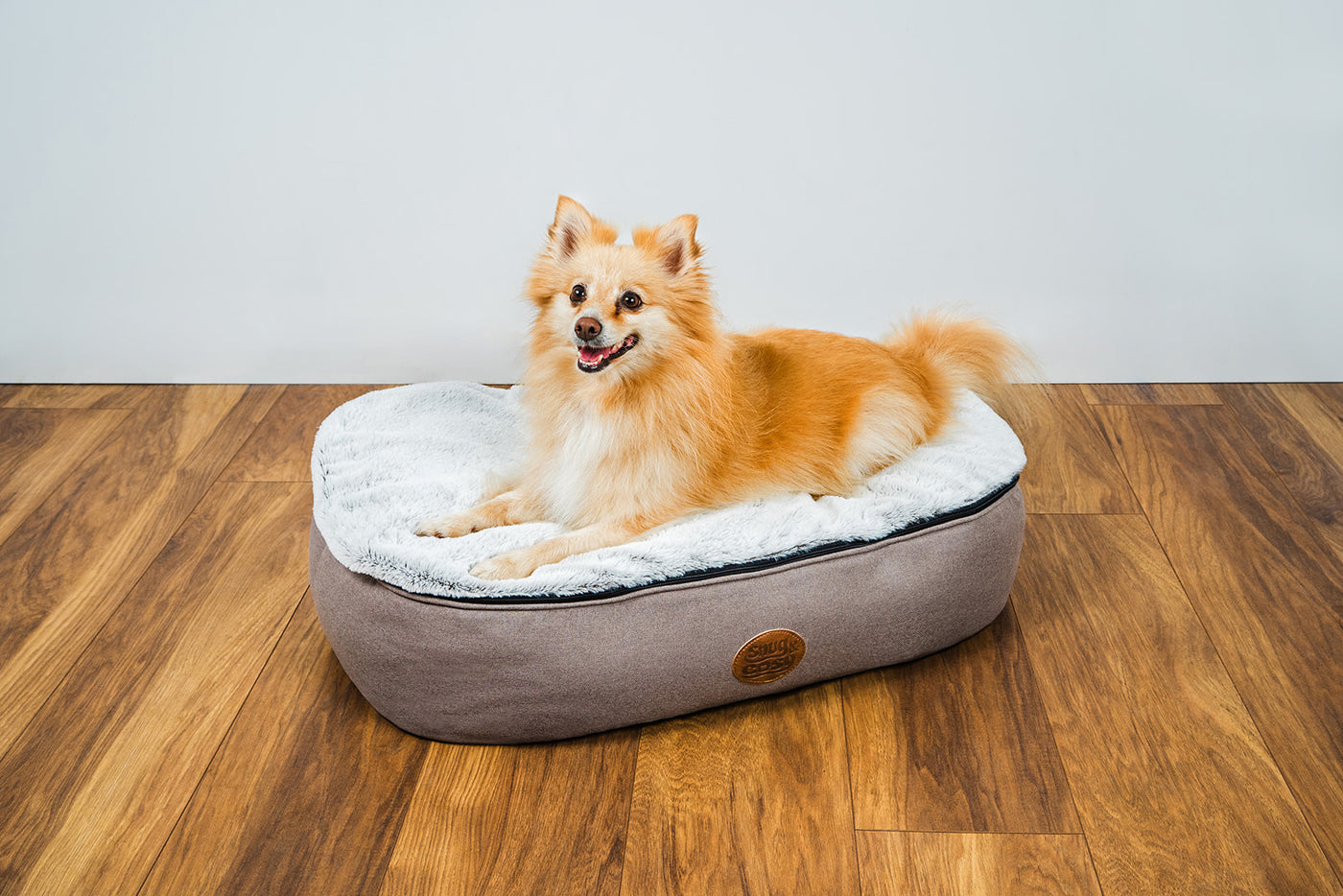 Oval Faux Fur Dog Bed