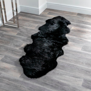 Double Black Sheepskin Rug