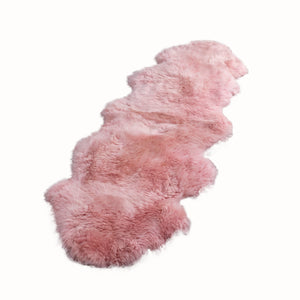 Double Blush Pink Sheepskin Rug