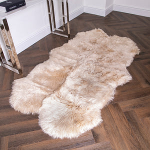 Quad Beige Sheepskin Rug