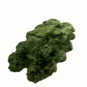 Quad Olive Green Sheepskin Rug