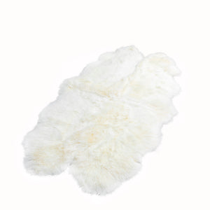 Quad Natural White Sheepskin Rug