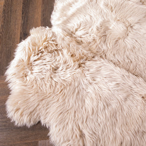 6 Pelt Beige Sheepskin Rug