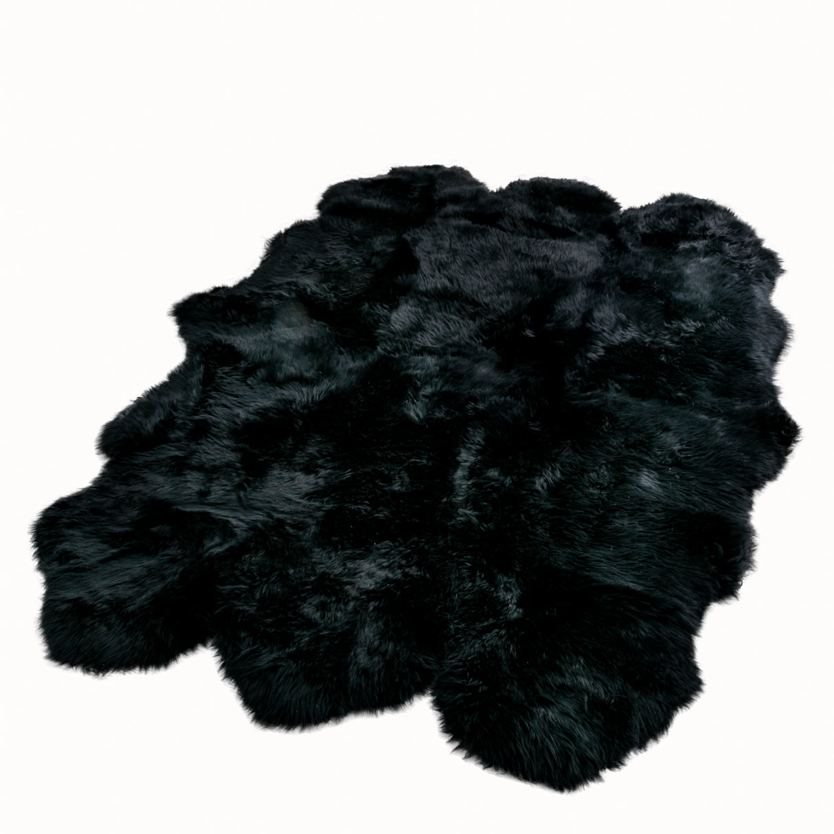 Sextuple Black Sheepskin Rug