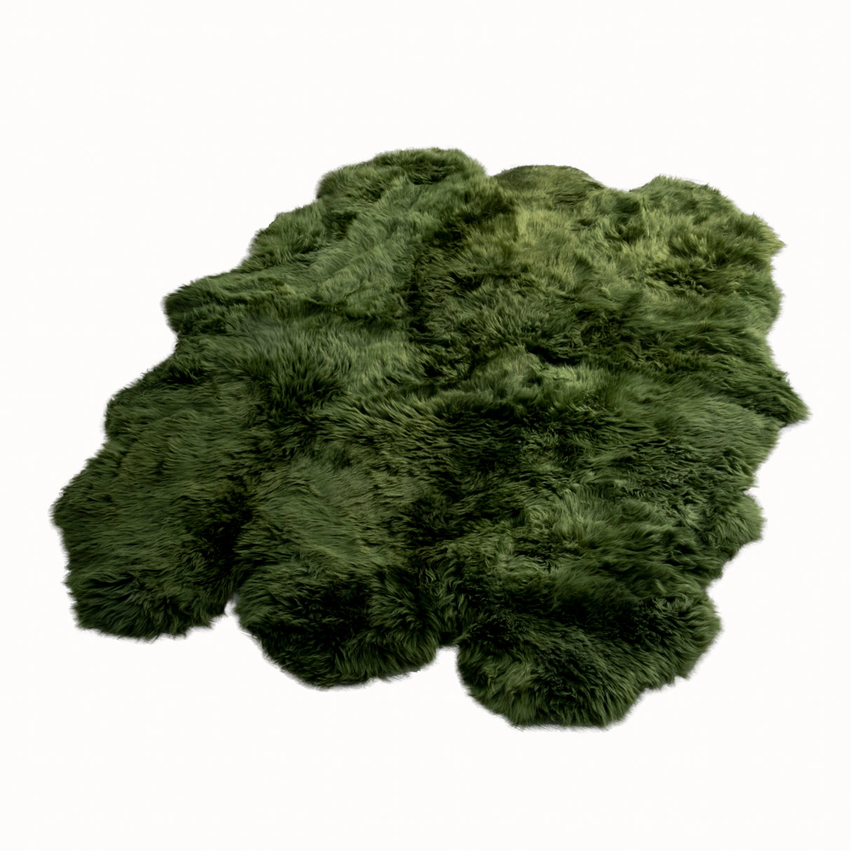 Sextuple Olive Green Sheepskin Rug