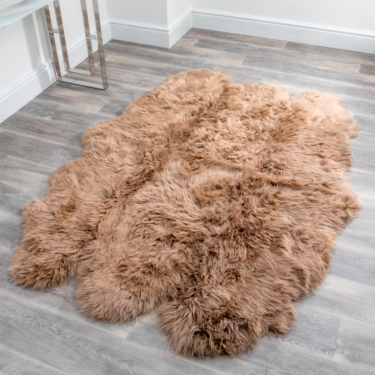 Sextuple Light Brown Sheepskin Rug