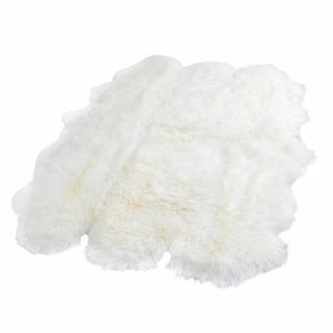 Sextuple Natural White Sheepskin Rug