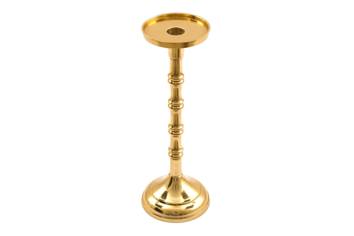 A Pair Of Gold Pillar Candlesticks