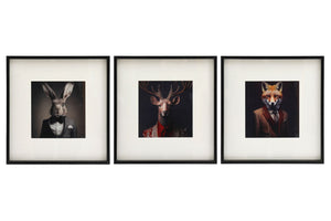 Set of 3 Forest Animal Head Framed Prints