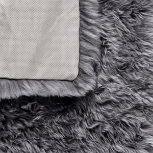 Grey Rectangle Sheepskin Rug - 130 x 150cm