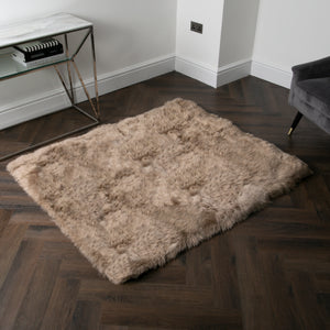 Light Brown Rectangle Sheepskin Rug - 130 x 150cm