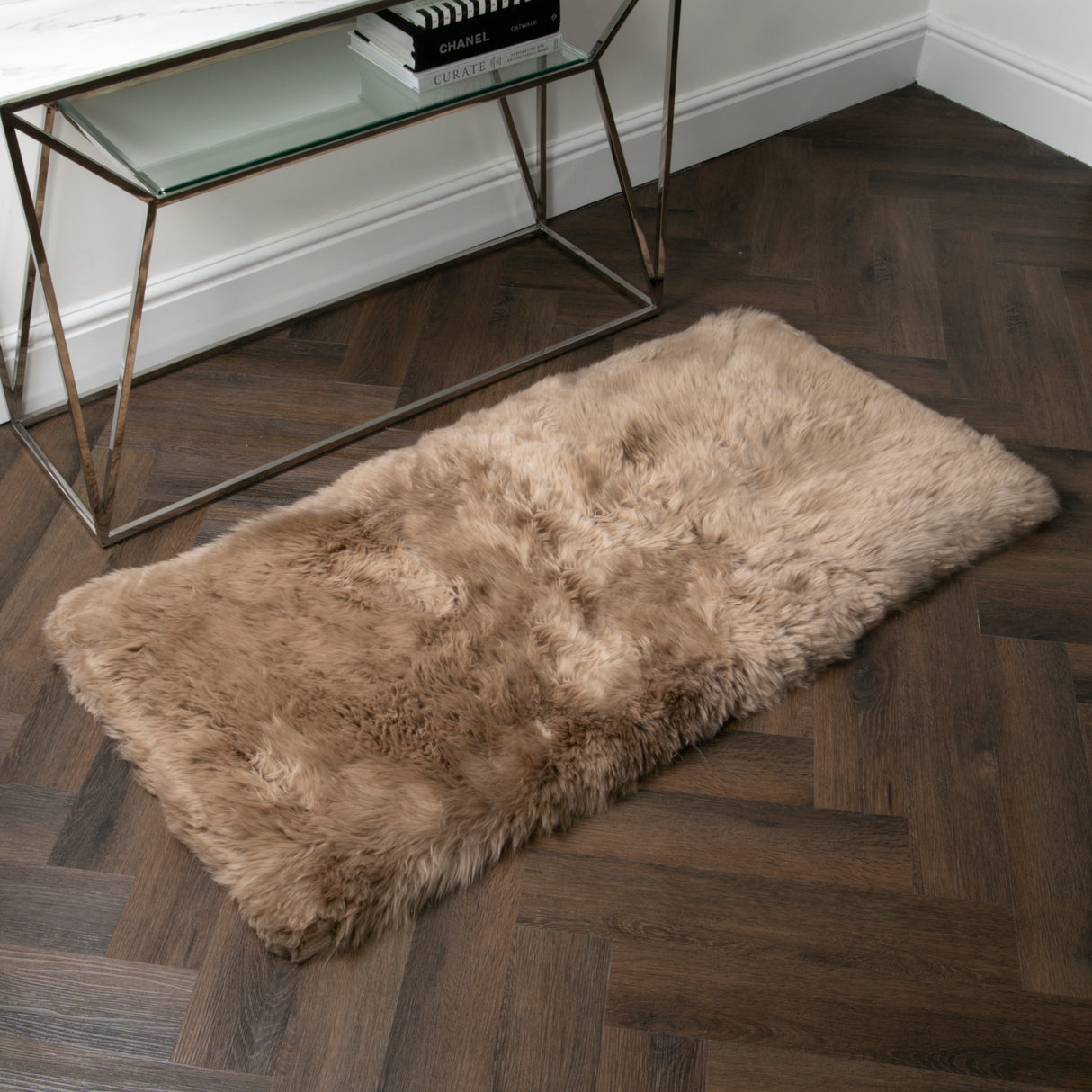 Light Brown Rectangle Sheepskin Rug