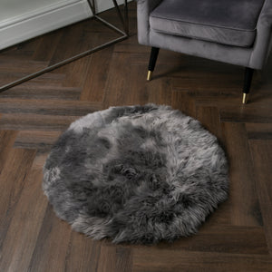 Grey Sheepskin Circle Rug