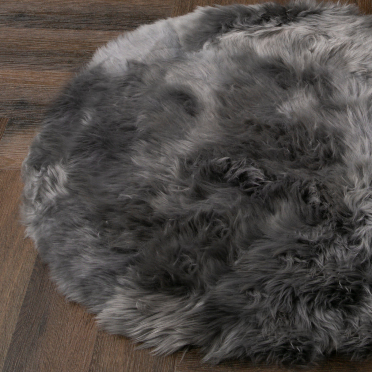 Grey Sheepskin Circle Rug