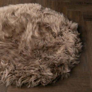 Light Brown Sheepskin Circle Rug