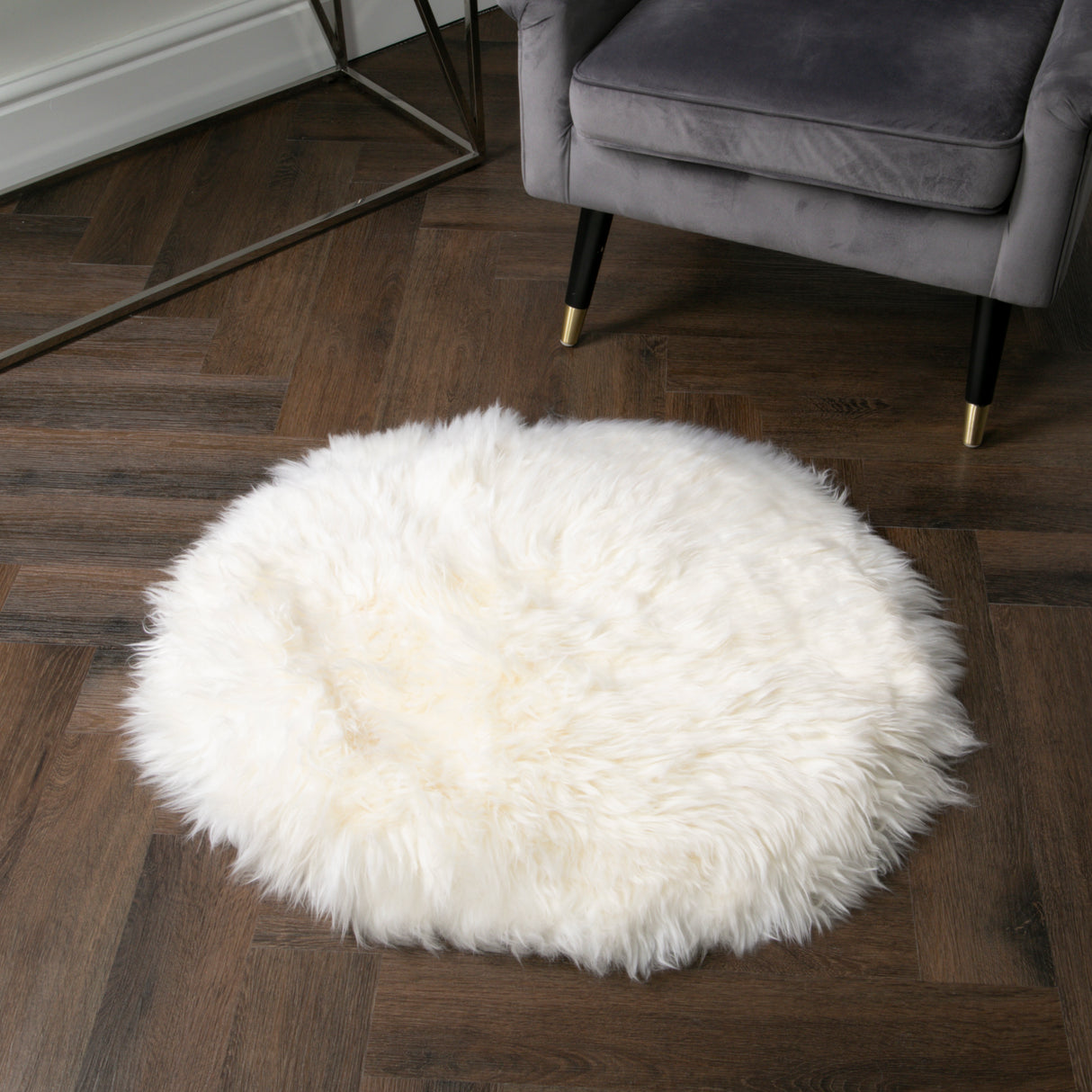 Natural Sheepskin Circle Rug