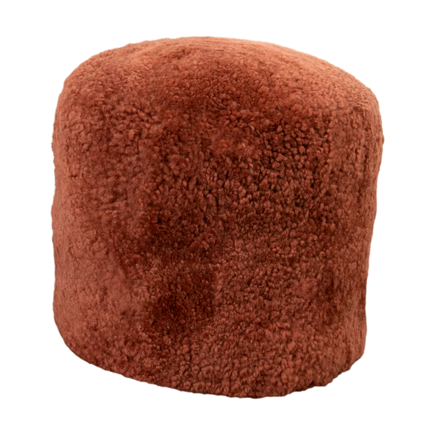 Coral Short Pile Sheepskin Pouf