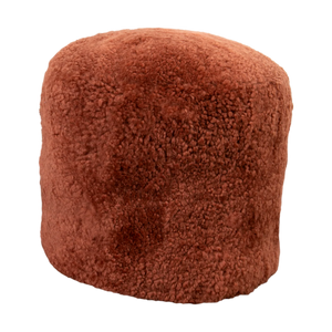Coral Short Pile Sheepskin Pouf