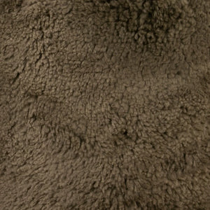 Khaki Green Short Pile Sheepskin Pouf