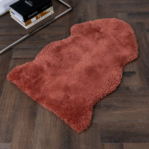 Coral Short Pile Sheepskin Rug