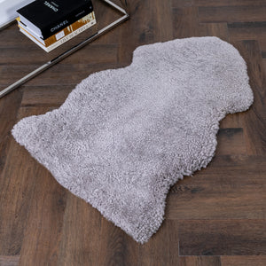 Grey Short Pile Sheepskin Rug