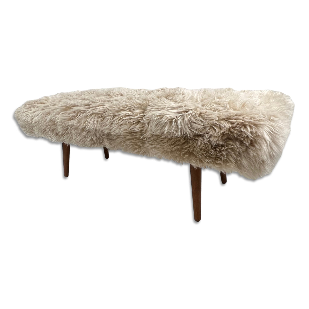 Shearling Sheepskin Beige End Of Bed Bench