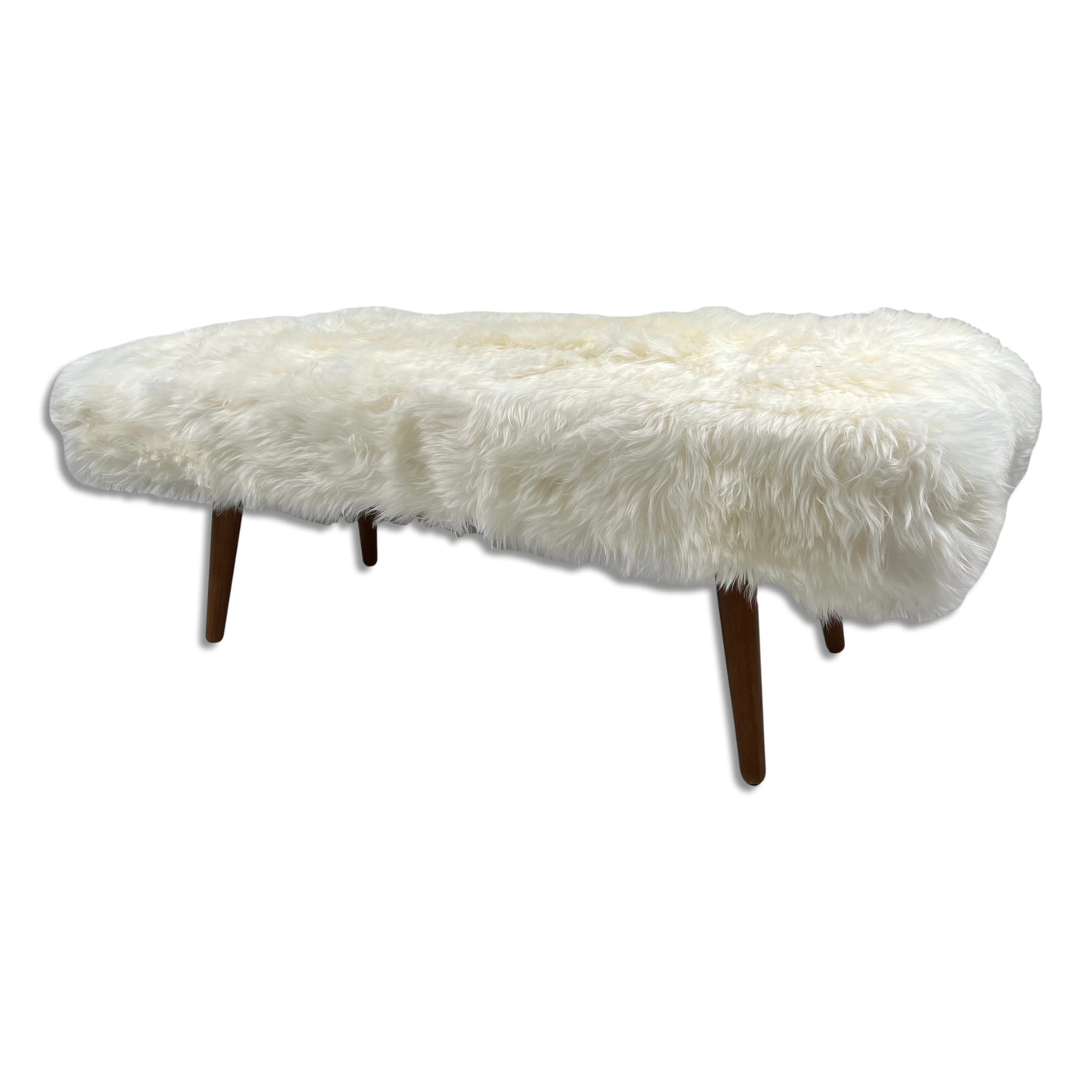 Shearling White Sheepskin Bench