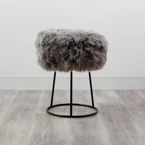Metal Sheepskin Stool
