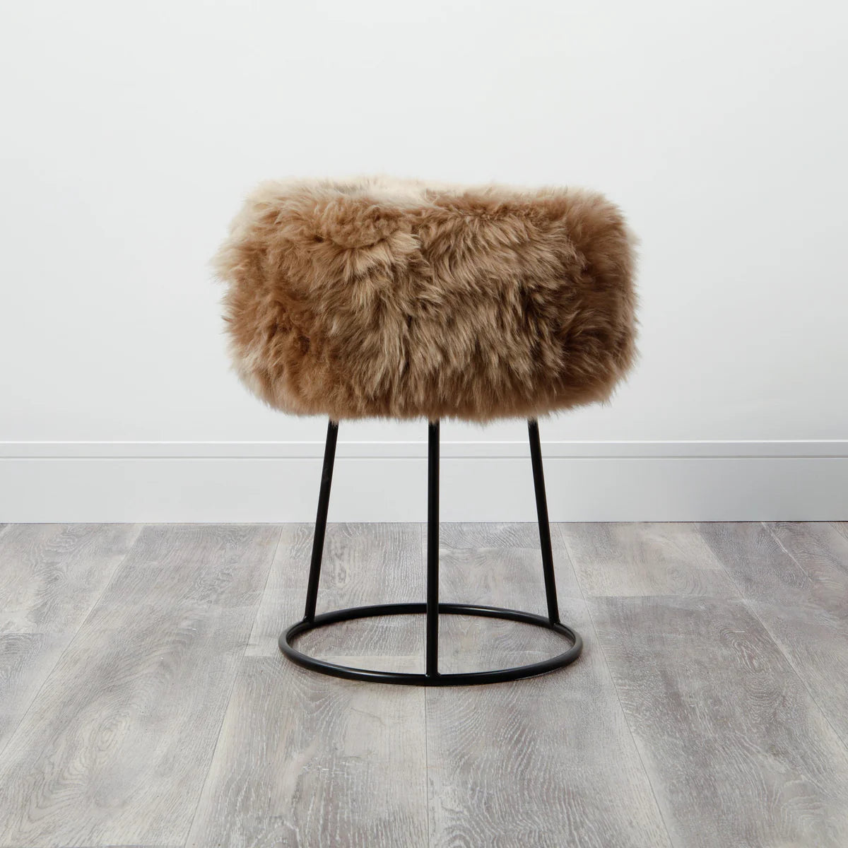 Metal Sheepskin Stool