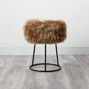 Metal Sheepskin Stool