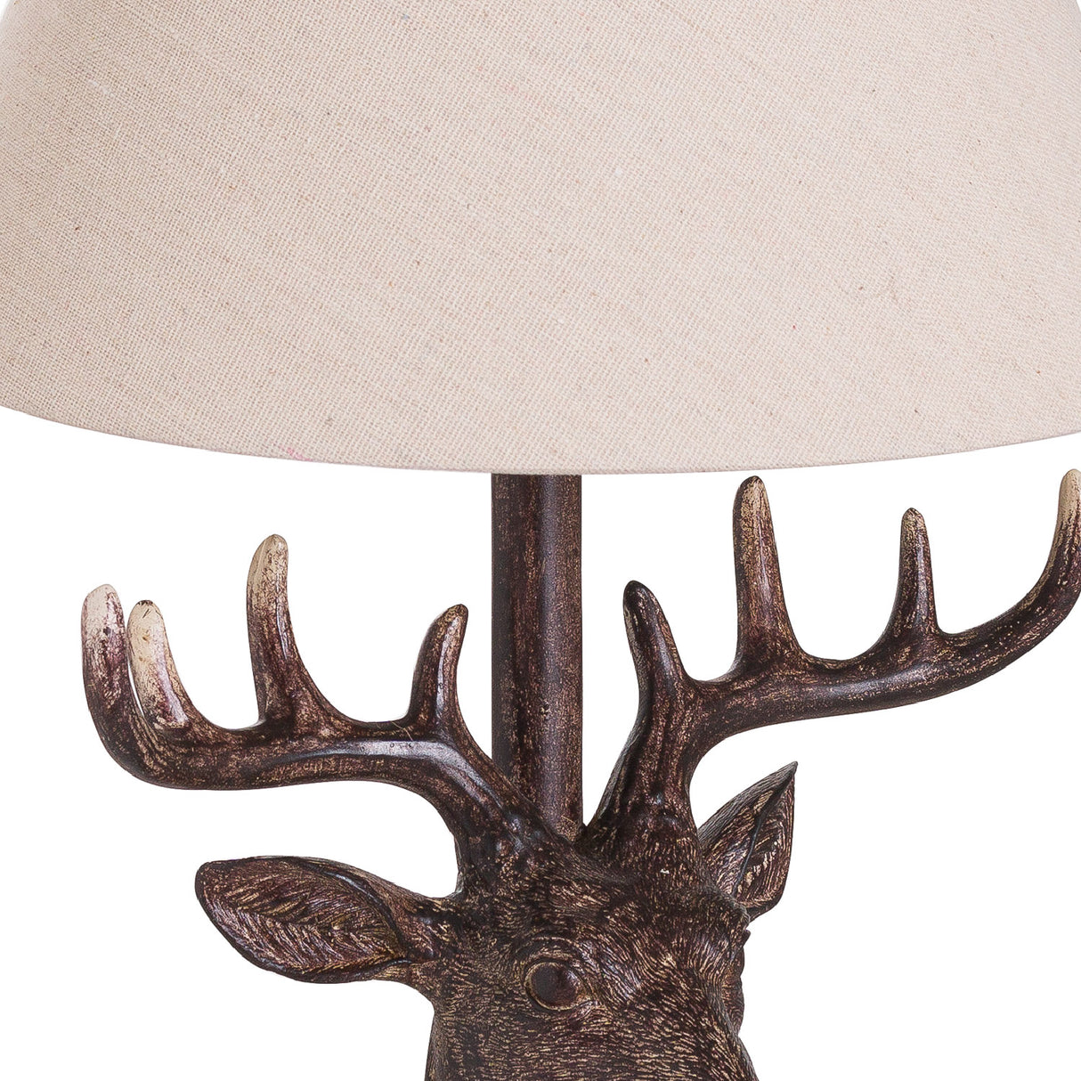 Bronze Stag Head Table Lamp