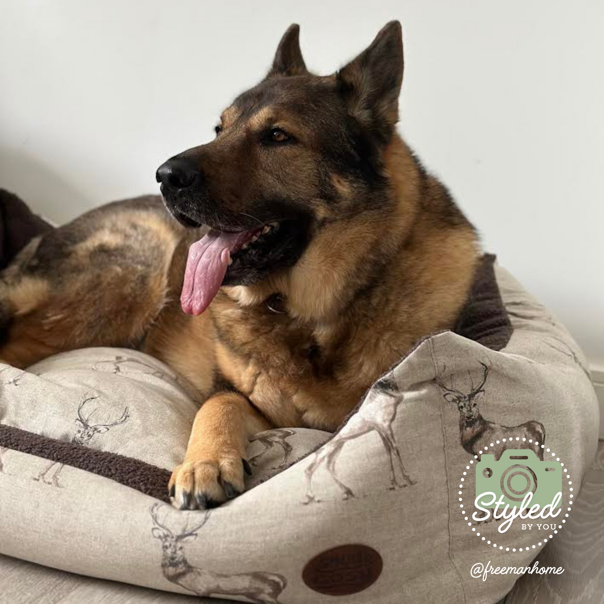 Moorland Stag Fleece Lined Dog Bed