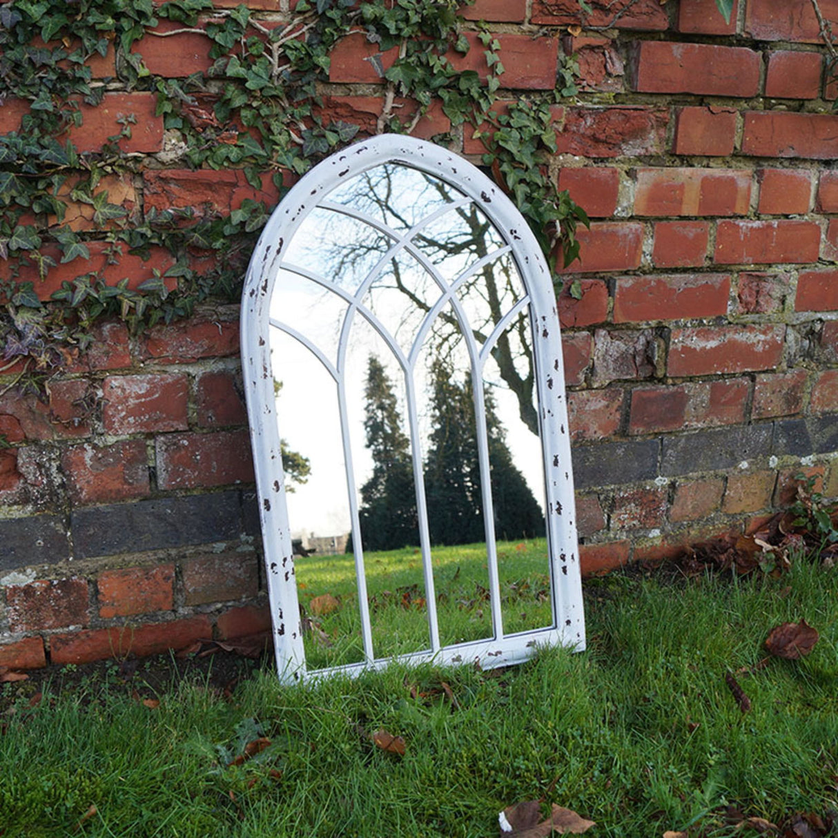 Large Vintage Arched Garden Mirror