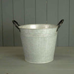 Ribbed Zinc Oval Planters