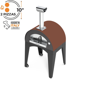 Fontana Lorenzo Rosso Wood Pizza Oven with Trolley