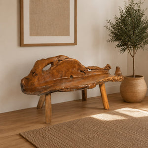 Medium Teak Tree Root Bench