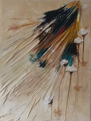 Where The Flowers Grow - Original Hand Painted Fabric & Acrylic Canvas Art