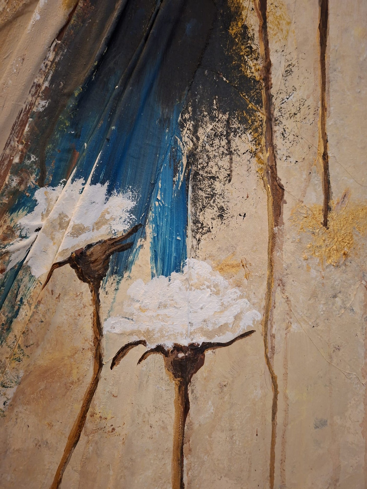 Where The Flowers Grow - Original Hand Painted Fabric & Acrylic Canvas Art