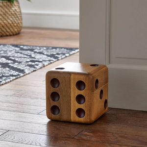 Mango Wood Dice Doorstop